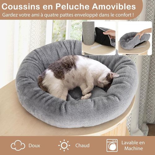 Arbre à Chat Du Sol Au Plafond Avec Hauteur Réglable De 236 à 271 Cm, Gris