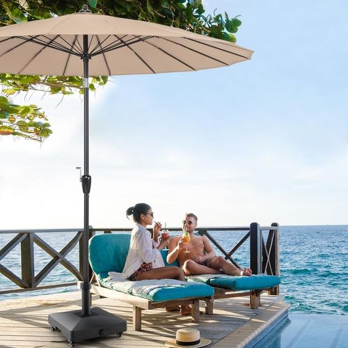 Pied De Parasol Carré, Base Avec 4 Roues Universelles Verrouillables, 45 X 44 X 40 Cm (l X L X H)