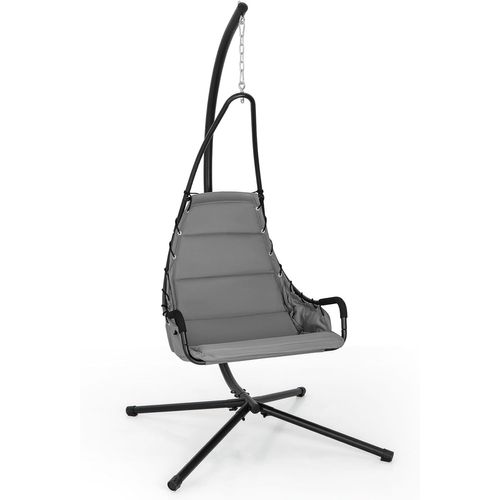 Fauteuil Suspendu Avec Support En Acier, Balançoire Suspendue, Charge 120 Kg (gris)