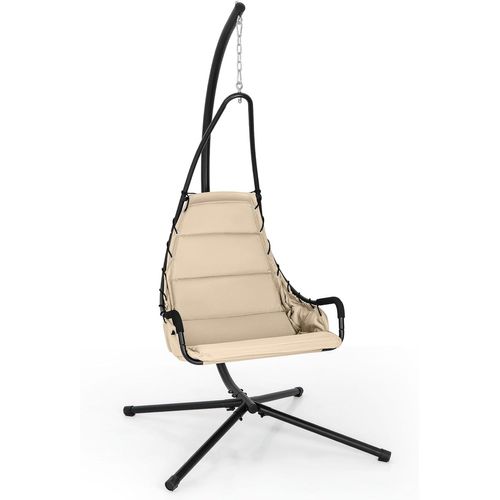 Fauteuil Suspendu Avec Support En Acier, Balançoire Suspendue, Charge 120 Kg (beige)