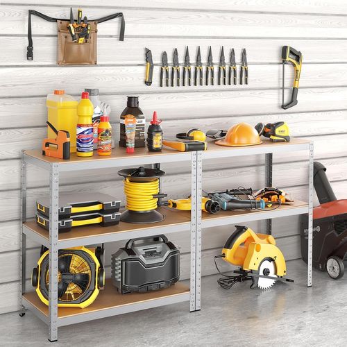 Étagère De Rangement à 5 Niveaux 46 X 91 X 183 Cm, Charge Lourde Totale 875 Kg, Argent