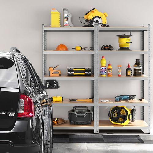 Étagère De Rangement à 5 Niveaux 46 X 91 X 183 Cm, Charge Lourde Totale 875 Kg, Argent