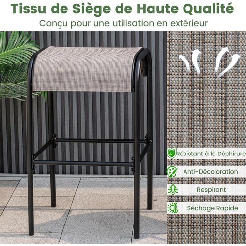 Tabourets De Bar En Métal, Chaise De Bar Avec Repose-pieds, Hauteur D’assise 76 Cm, Charge 180kg
