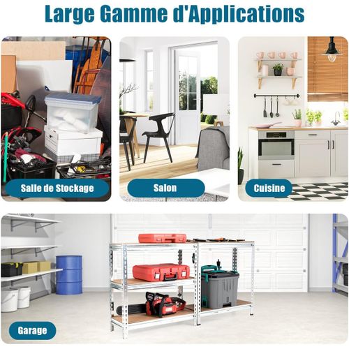 Étagère De Rangement à 5 Niveaux 30 X 75 X 150 Cm, Charge 100 Kg Par Niveau