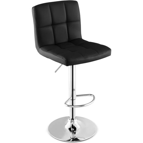 Tabouret De Bar, Chaise Bar Pivotante, Hauteur Réglable 65-85 Cm, Repose-pieds, Noir