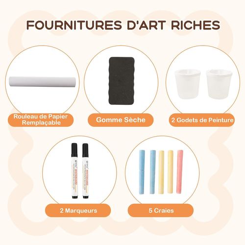 2 En 1 Bureau Enfants En Bois Avec Banc Et Etagères, Tableau Enfant, Charge 50kg (blanc)