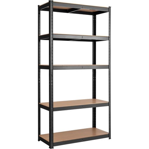 Etagère De Rangement Etagère Charge Lourde Métallique à 5 Niveaux, 30 X 75 X 150 Cm (noir)
