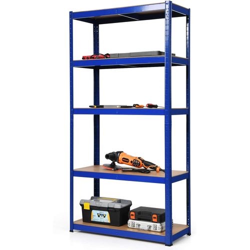 Etagère De Garage à 5 Niveaux Charge Max.875kg Avec Etagère Ajustable, 40 X 90 X 180 Cm (bleu)