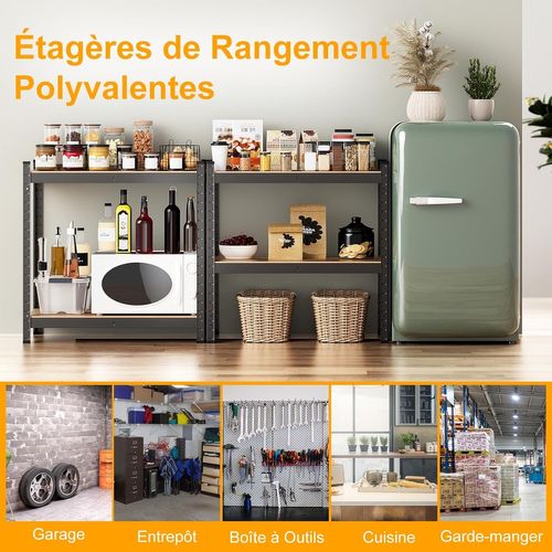 Rayonnage Métallique Etagère De Rangement Capacité De Charge 520kg, 40 X 80 X 160 Cm (noir)