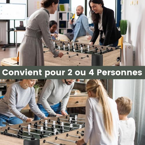 Baby-foot Sur Pieds En Bois Avec 26 Joueurs, Poignée Antidérapante Et Niveleurs Réglables