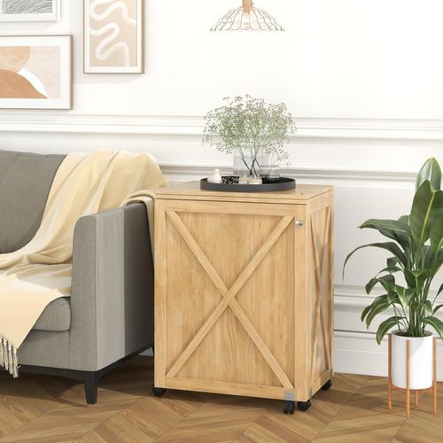 Table De Couture Pliante, Meuble Machine à Coudre Design Compact Avec Etagère Et 18 Rangées, Naturel