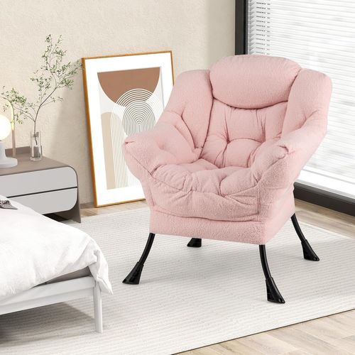 Wahson Fauteuil de Salon Pivotant Chaise Salon, Fauteuil Crapaud avec Cadre en Métal, Fauteuil Relax Pour Chambre, Chenille, Blanc - Maison