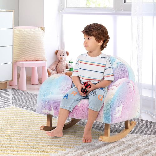 Chaise à Bascule Enfant Lumineux (brillant Dans Le Noir) Avec Motif De Licorne, Charge 45kg