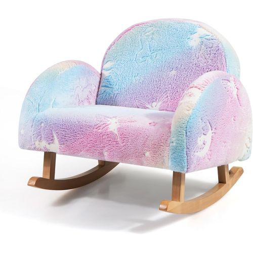 Chaise à Bascule Enfant Lumineux (brillant Dans Le Noir) Avec Motif De Licorne, Charge 45kg