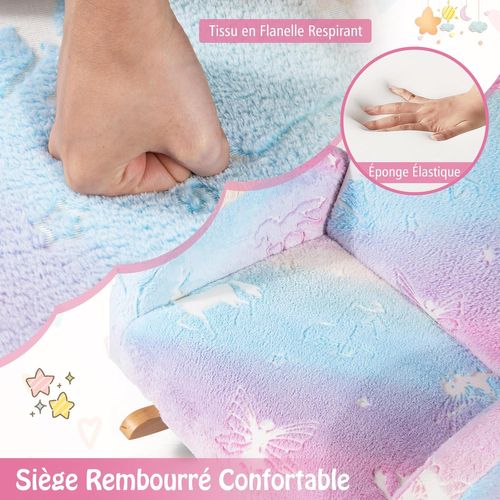 Chaise à Bascule Enfant Lumineux (brillant Dans Le Noir) Avec Motif De Licorne, Charge 45kg