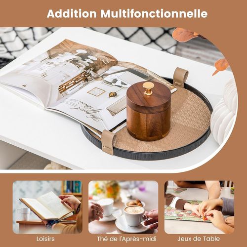 Table Basse Avec Rangement, Table Basse Salon Avec Etagères, 90 X 50 X 42 Cm (blanc)