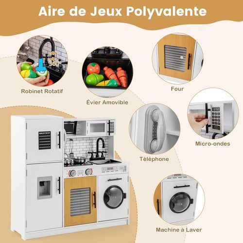 Cuisine Enfant Avec Effets Sonores Et Lumières, Cuisinière Enfant Avec Machine à Laver