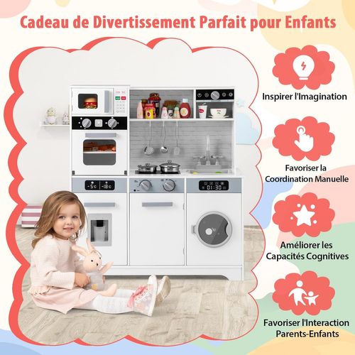 Cuisine Enfant Avec Distributeur D’eau Et Machine à Laver, Cuisiniere Enfant Avec Lumière