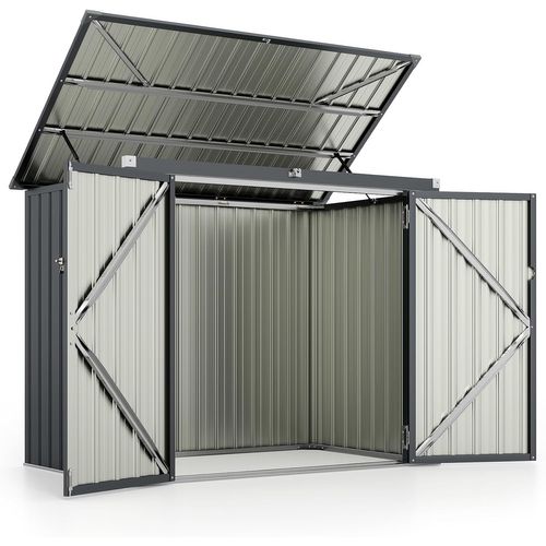 Abri De Jardin En Métal 1,5 M², Cabane Jardin Exterieur En Acier Galvanisé Avec Loquet