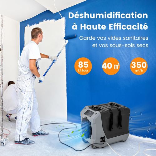 Déshumidificateur Commercial 85l/jour, Déshumidificateur Avec Pompe (noir)