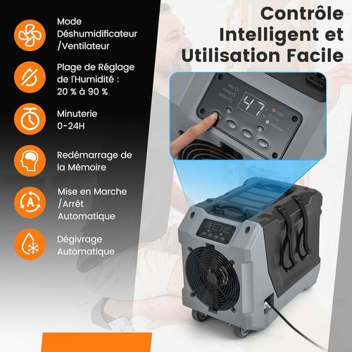 Déshumidificateur Commercial 85l/jour, Déshumidificateur Avec Pompe (noir)