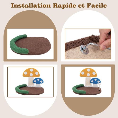 Petit Arbre à Chat, Arbre à Chat Mignon En Forme De Champignon, Planche à Griffer(49 Cm)