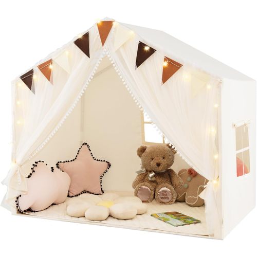 Tente De Jeux Enfant Avec Rideaux En Tissu Et Moustiquaire, Cabane Enfant Intérieure