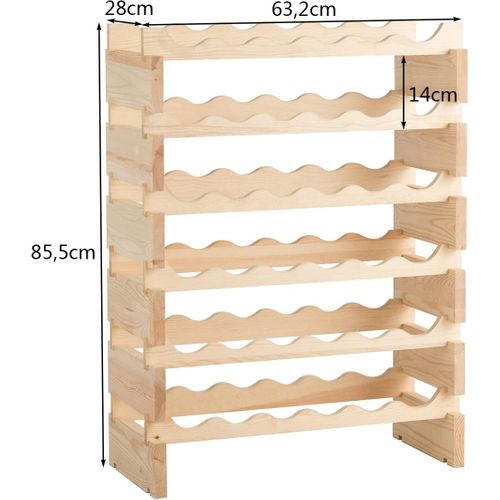 Casier à Bouteilles Pour 108 Bouteilles, Étagère à Vin En Bois De Pin, Naturel