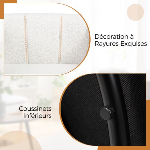 Fauteuil Pivotante En Forme De Tonneau, Chaise D'appoint Rembourrée Moderne En Sherpa