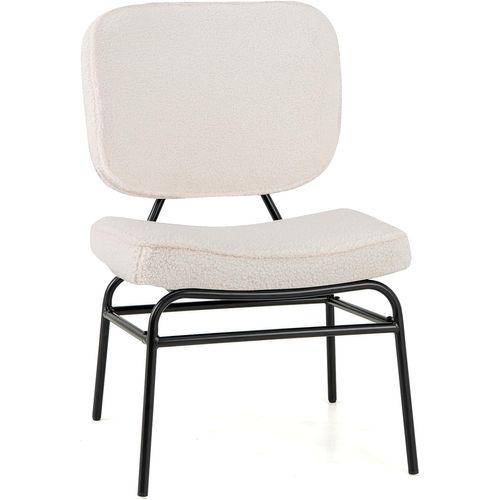 Chaises De Salle à Manger Scandinave En Sherpa, Fauteuil Accent Rembourrage En Éponge (beige)
