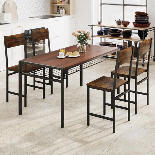 Lot De 2 Chaises De Salle à Manger De Style Industriel, Pieds En Métal, Dossier Incliné