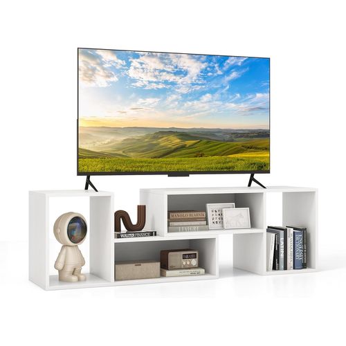 Meuble TV 2 Pièces Modulaires, Meuble Tele Pour TV 50/55/60 Pouces, Pour Salon, Chambre (blanc)
