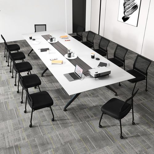 Lot De 2 Chaises De Salles De Réunion Empilables, Chaises De Bureau En Maille, Charge 125 Kg, Noir