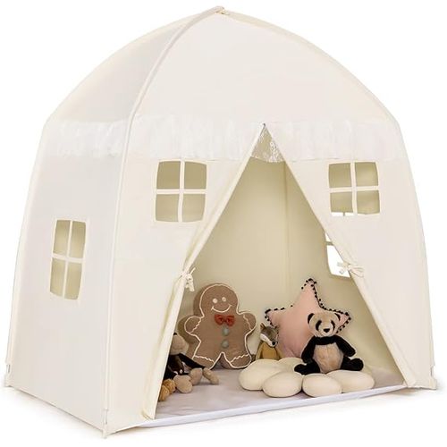 Tente De Jeu Pour Enfants Avec Tapis Antidérapant Et Sac De Transport Grande Maison De Jeu, Beige