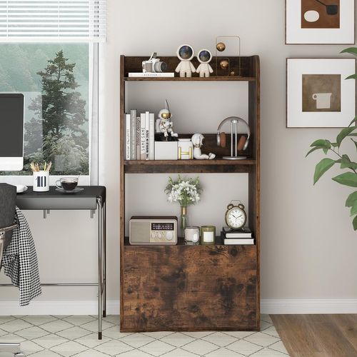 Bibliothèque Avec Tiroir, Armoire Autoportante Avec Etagère Ouverte à 3 Niveaux (marron Rustique)