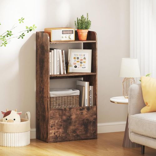 Bibliothèque Avec Tiroir, Armoire Autoportante Avec Etagère Ouverte à 3 Niveaux (marron Rustique)