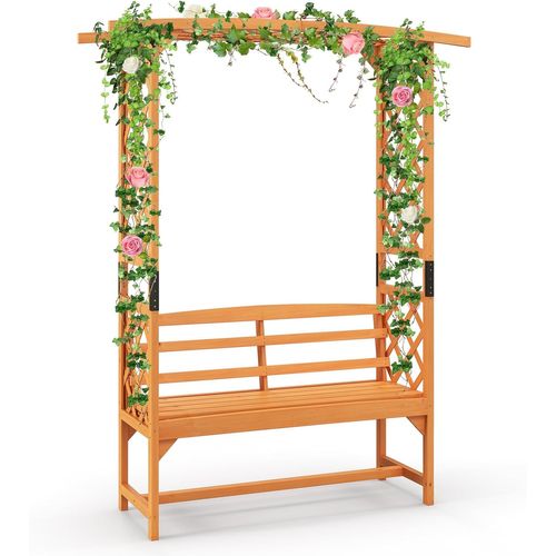 Arche De Jardin Pour Plantes Grimpantes Avec Banc 2 Places à Charge 300 Kg (160 X 50 X 199 Cm)