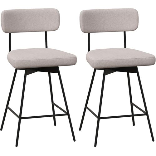 Tabourets De Bar Pivotants Lot De 2, Chaise De Bar Lin Avec Repose-pieds (beige)