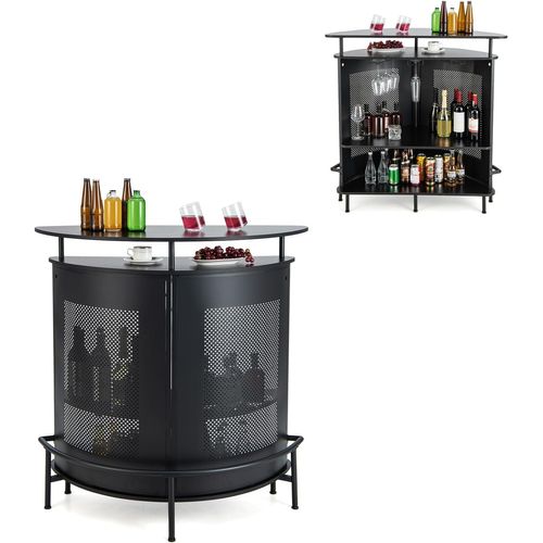 Table De Bar, Ilot Central Cuisine, Cadre En Métal, Pieds Réglables (demi-cercle)