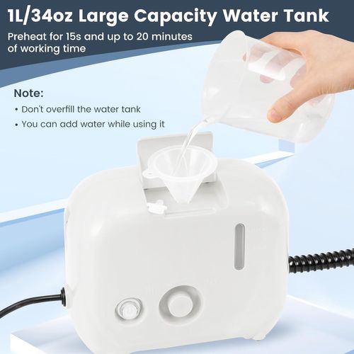 Nettoyeur Vapeur Portatif 1500w Avec 11 Accessoires, Balai Vapeur, Blanc