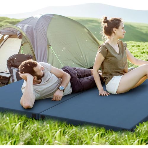 Matelas Camping Pliable, Coussin En Mousse à Mémoire, Sac De Transport En Oxford (bleu,188 X 97 Cm)