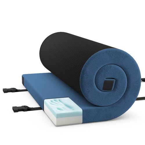 Matelas Camping Pliable, Coussin En Mousse à Mémoire, Sac De Transport En Oxford (bleu,188 X 97 Cm)