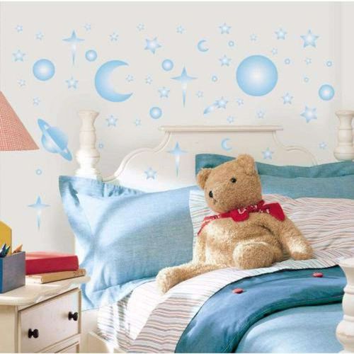 Stickers Repositionnables Planètes Et Étoiles Brillants Dans Le Noir - Celeste "brille Dans Le Noir"