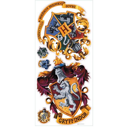 Sticker Geant Repositionnable Blasons Griffondor Et Poudlard Harry Potter 45,7cm X 101,6cm