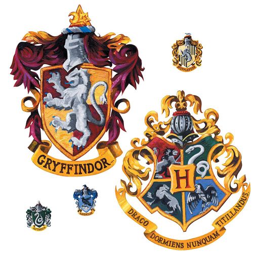 Sticker Geant Repositionnable Blasons Griffondor Et Poudlard Harry Potter 45,7cm X 101,6cm