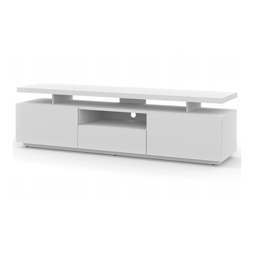 Meuble TV Bas Universel 180x42x51cm Armoire Hi-fi Adam Couleur Blanc Mat Sur Pied