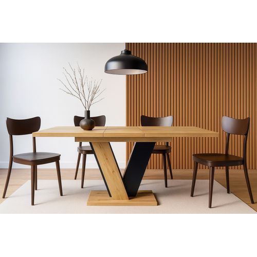 Table à Manger Extensible Vinny Bois Chêne 120 à 160 Cm 6 Personnes