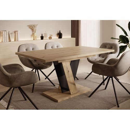 Table à Manger Extensible Vinny Bois Chêne 120 à 160 Cm 6 Personnes
