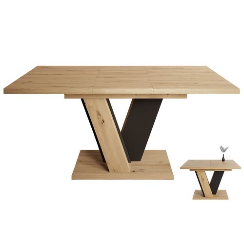 Table à Manger Extensible Vinny Bois Chêne 120 à 160 Cm 6 Personnes