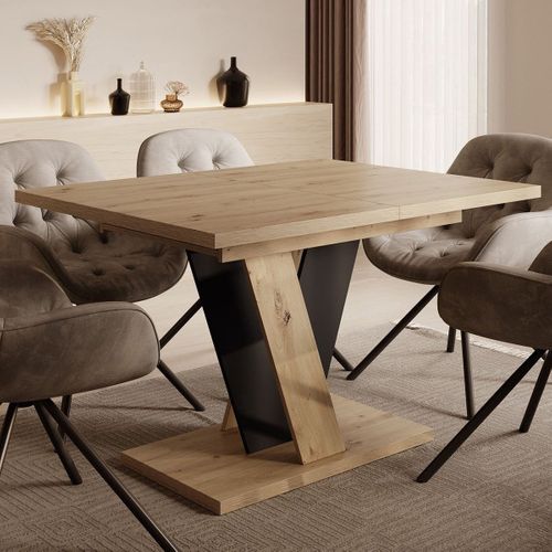 Table à Manger Extensible Vinny Bois Chêne 120 à 160 Cm 6 Personnes